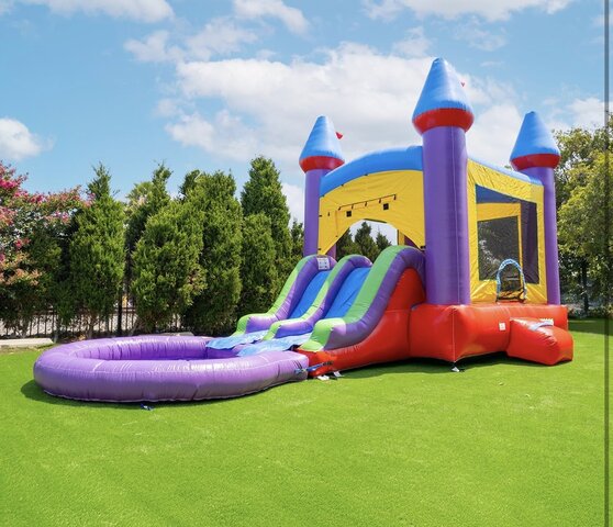 Jelly Bean castle bounce house combo w/ Pool