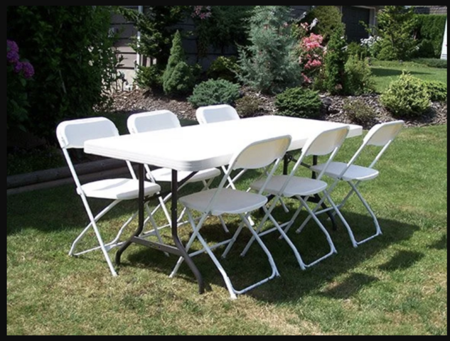 6 ft Table with 6 chairs