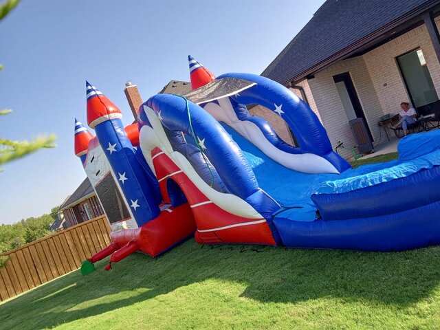 American Patriot Bounce House with slide Dallas TX