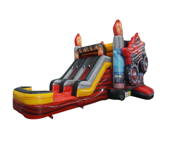 Monster Truck Bounce House with Dual Slide Rental Dallas TX