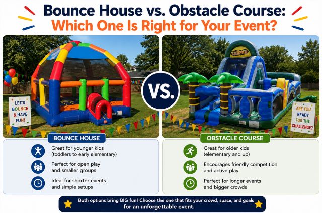 Which Is Better? Bounce House or Obstacle Course