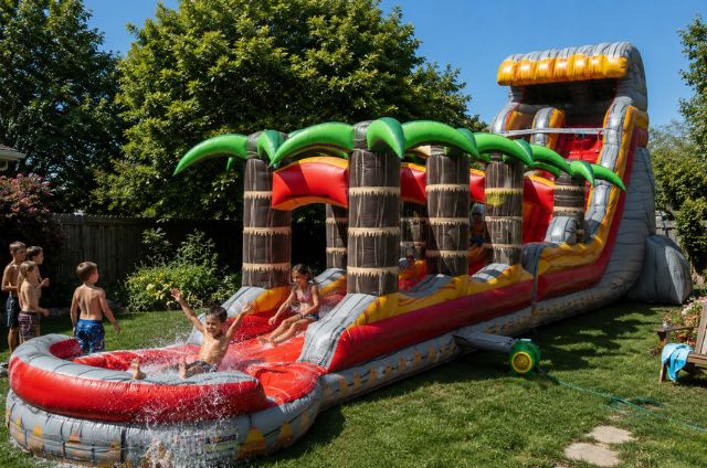 End of School Water Slide Fun