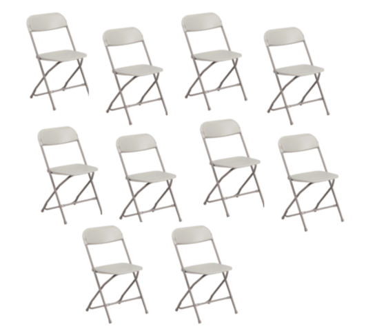 Beige Folding Chairs - Bundles of 10