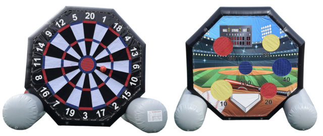 Double Sided Soccer and Foot Darts Inflatable Game