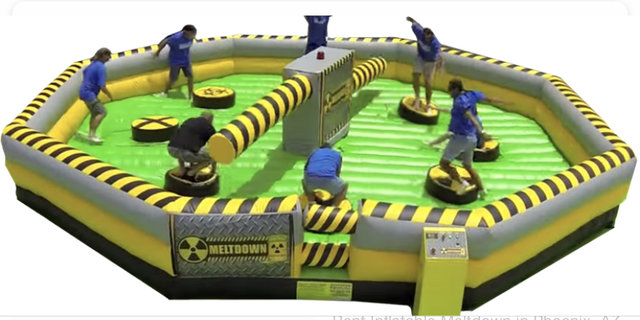 Toxic Themed Inflatable Wipe Out Bed with Wall