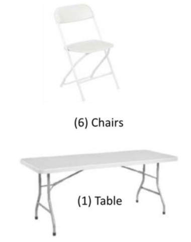 White Table and Chair Package Deal 6ft.