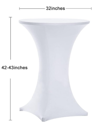 White Cocktail Table Linen Rental 