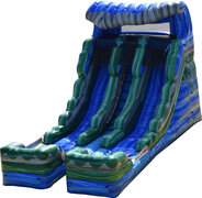 16' Wave Marble Blue Double Lane Dry Slide - COMING SOON
