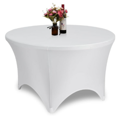 48" Round Stretch Tablecloth White Only