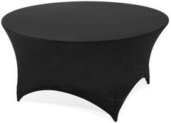 60" Round Stretch Tablecloth Black Only