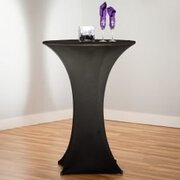 30" Round Stretch Cocktail Tablecloth Black Only