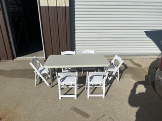 6 Resin Kids Chairs and 1 Table Set 