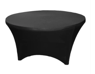 60" Round Stretch Tablecloth Black Only
