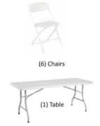 White Table and Chair Package Deal 6ft.