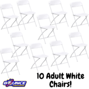 White Folding Chairs - Bundles of 10