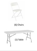 White Table and Chair Package Deal 6ft.