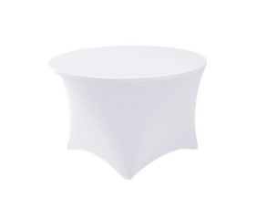 60" Round Stretch Tablecloth White Only