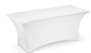 Rectangular 6 FT Spandex Table Cover - White 