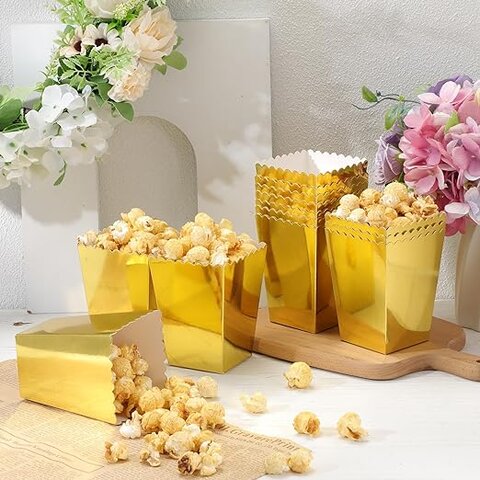 Popcorn Supplies Gold Boxes (25 Servings)