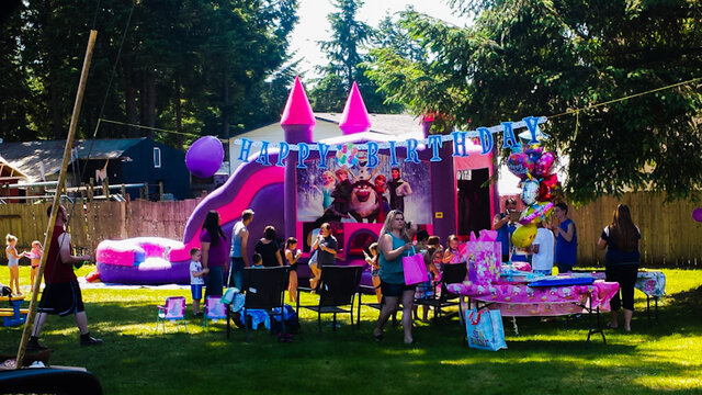 Pink Castle bounce house rental