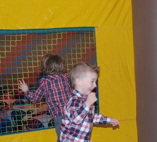 jungle bounce house and slide combo