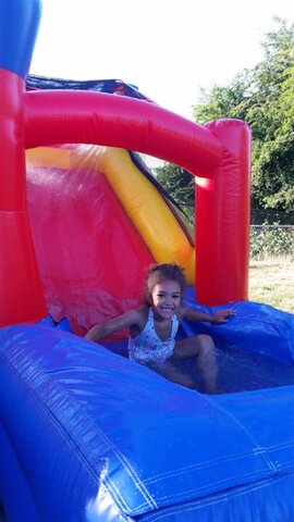 Pre teen bounce house and water slide