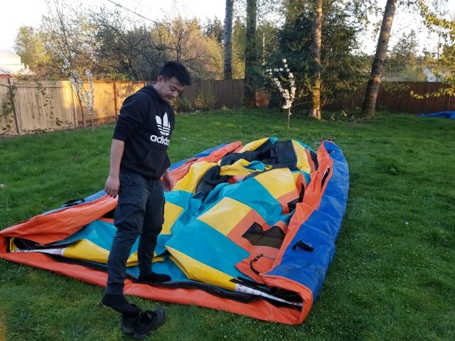 inflatable bounce house setup