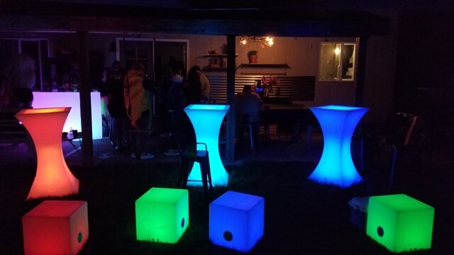LED cubes and party furniture