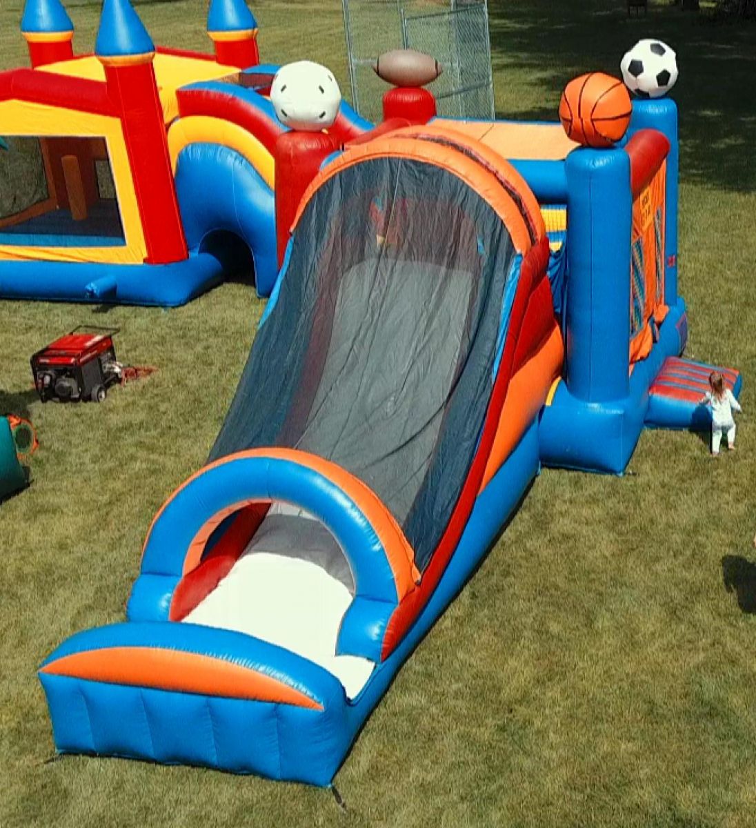 bounce house with slides