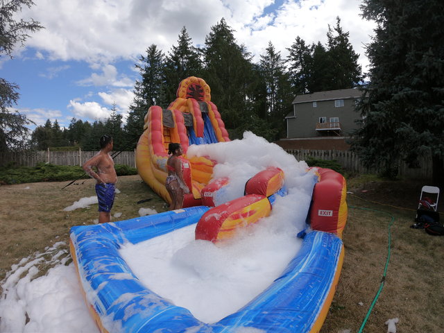34' Fire and Ice Water Slide with Foam