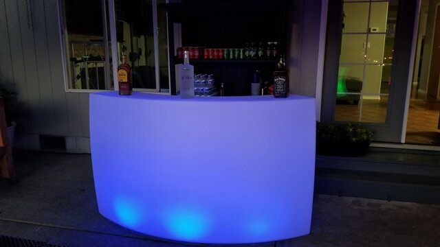 LED Light Changing Curved Portable Bar