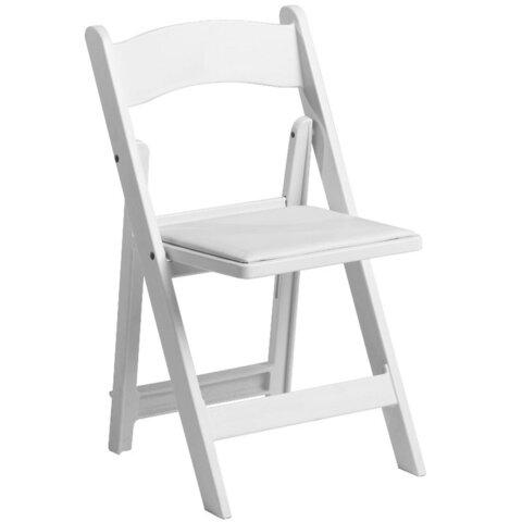 White Padded Folding Chairs