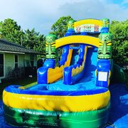 <b><font color=blue><b>16 ft. Tiki Shot Single Lane W/Pool</font><br><small>Best for ages 4+<br> <font color=red>Space Needed 28 L x 15 W x 16 H</font></b></small>