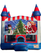 Christmas Bounce House w/Basketball Hoop InsideBest for ages 4+ Space Needed 15 W x 15 D x 16 H