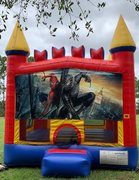 <b><font color=blue><b>Spider Man Good & Bad Bounce House w/Basketball Hoop Inside</font><br><small>Best for ages 4+<br> <font color=red>Space Needed 15 W x 15 D x 16 H</font></b></small>