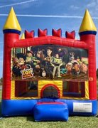 <b><font color=blue><b>Toy Story Bounce House w/Basketball Hoop Inside</font><br><small>Best for ages 4+<br> <font color=red>Space Needed 15 W x 15 D x 16 H</font></b></small>