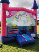 Unicorn Bounce House w/Basketball Hoop InsideBest for ages 4+ Space Needed 15 W x 15 D x 16 H