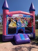 <b><font color=blue><b>Princess Bounce House w/Basketball Hoop Inside</font><br><small>Best for ages 4+<br> <font color=red>Space Needed 15 W x 15 D x 16 H</font></b></small>