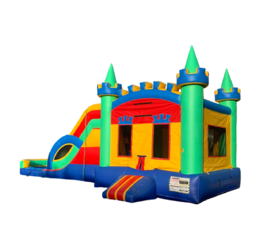 <b><font color=blue><b>Medieval Castle Combo (Wet) w/Basketball Hoop Inside</font><br><small>Best for ages 8+<br> <font color=red>Space Needed 23 W x 43 L x 12 H</font></b></small>