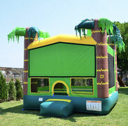 <b><font color=blue><b>Tropical Aloha Bounce House w/Basketball Hoop Inside</font><br><small>Best for ages 4+<br> <font color=red>Space Needed 15 W x 15 D x 16 H</font></b></small>