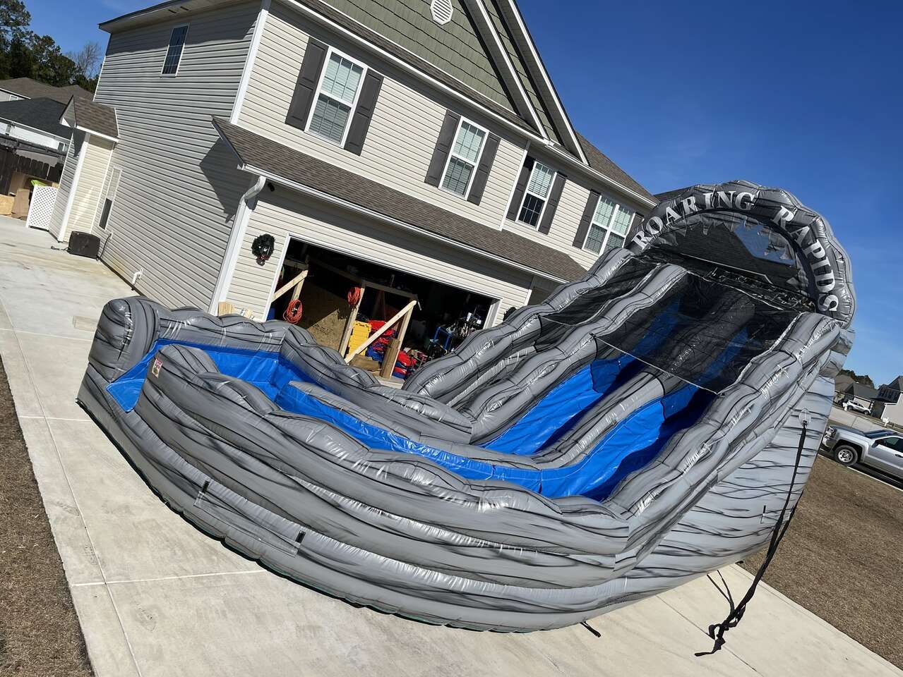 18 foot double lane water slide inflatable