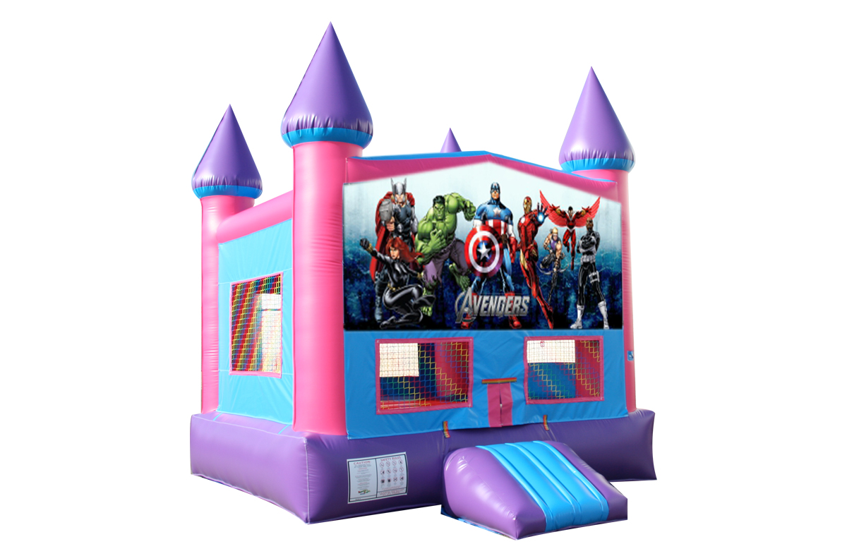 Avengers Pink and Purple Bounce House