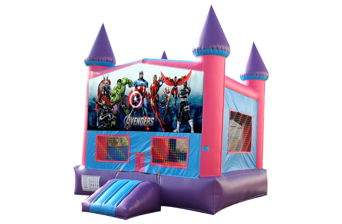 Avengers Pink and Purple Bounce House