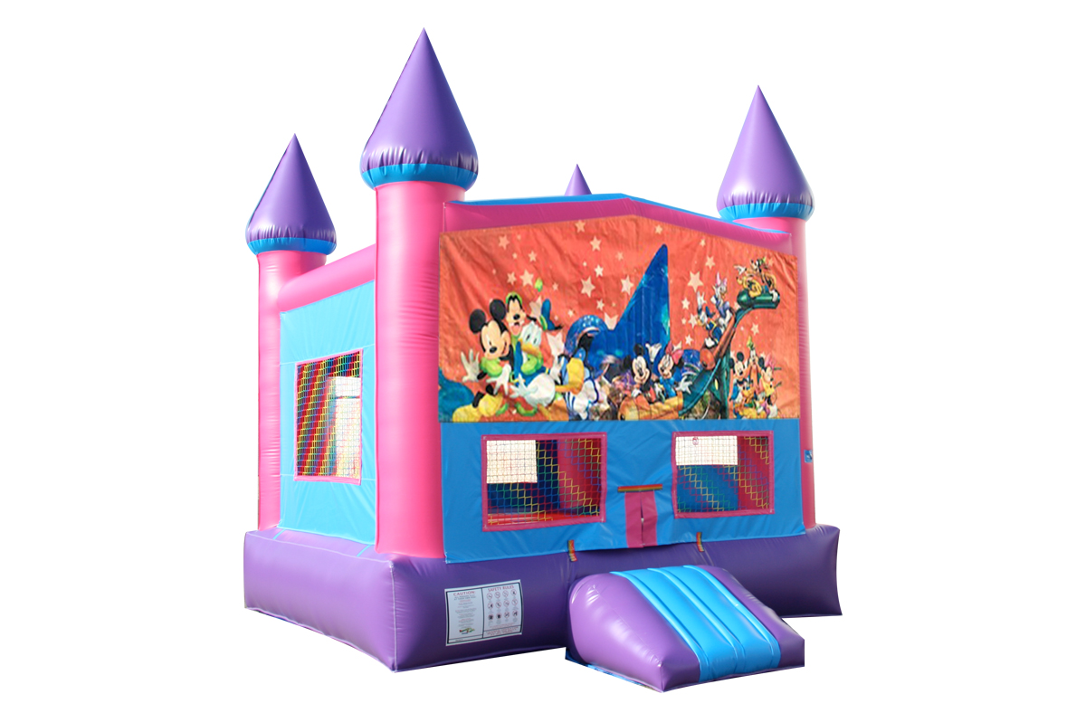 Disney Characters Pink and Purple Bounce House
