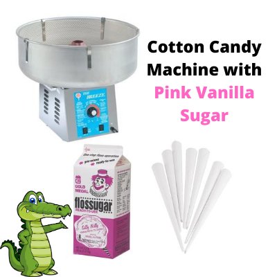 Cotton Candy Machine With Pink Vanilla Sugar