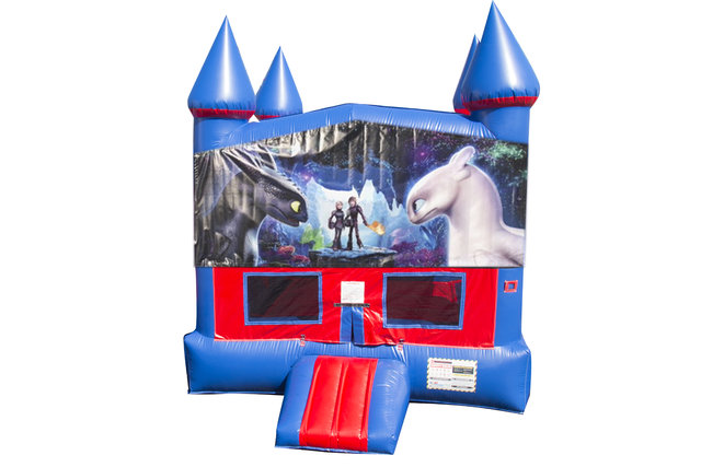 How to Train Your Dragon Bounce House With Basketball Goal