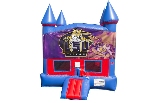 LSU Tigers Bounce House With Basketball Goal