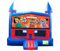 Lilo and Stitch Bounce House with Basketball Goal