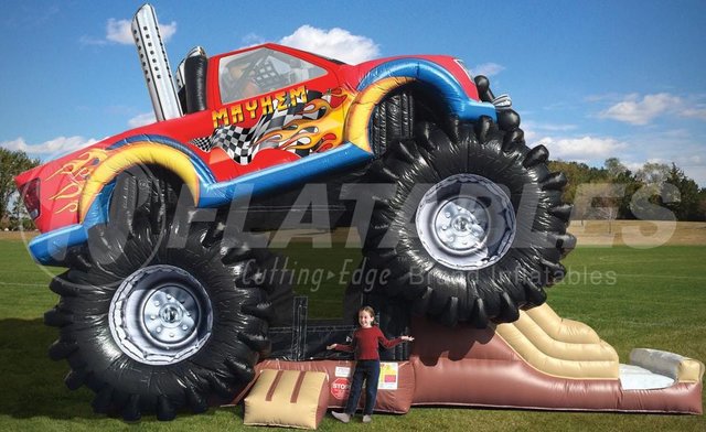 Monster Truck Mayhem Inflatable Combo Bouncer