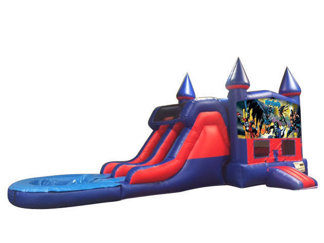 Batman 7' Double Lane Water Slide With Bounce House